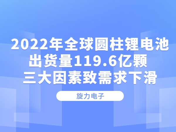 2022年环球圆柱锂电池出货量119.6亿颗 三大身分致需要下滑
