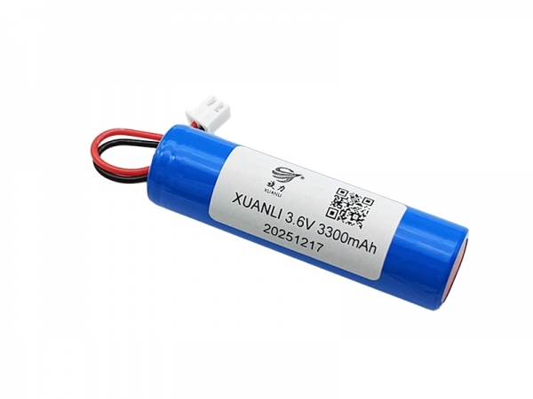 3.6V 3300mAh 18650 圆柱锂电池-2pin